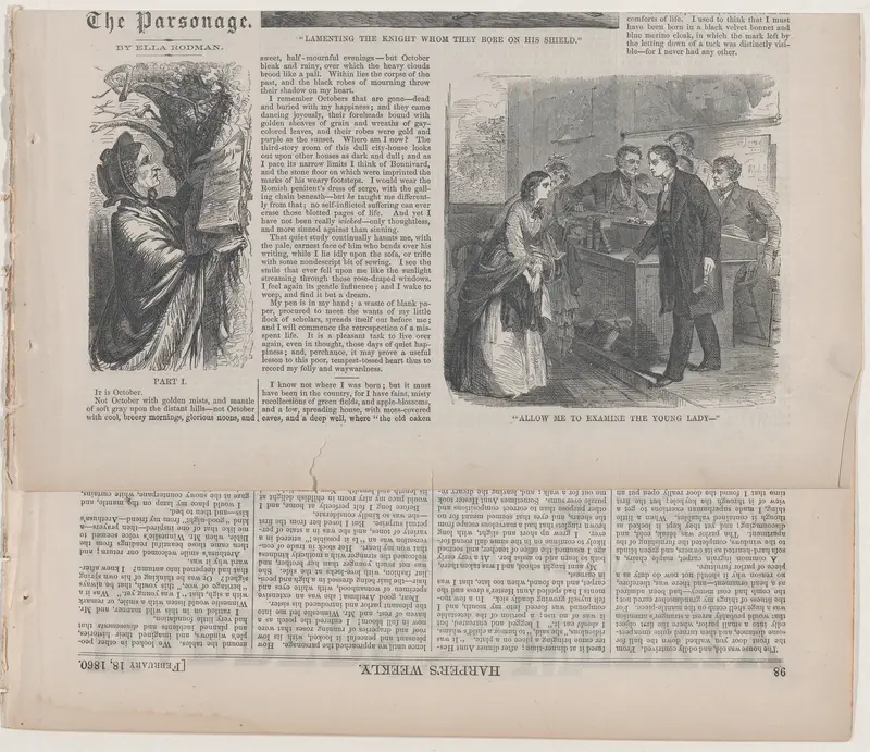 "Allow Me to Examine the Young Lady" (from "The Mistress of the Parsonage," in "Harper's Weekly") Wall Art by Winslow Homer - High-Resolution Digital Print