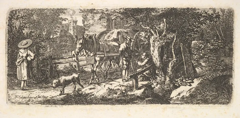 Alms given by a cart driver Wall Art by Johann Christoph Erhard - High-Resolution Digital Print