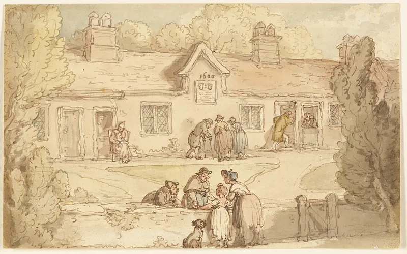 Alms House of Tottenham Wall Art by Thomas Rowlandson - High-Resolution Digital Print
