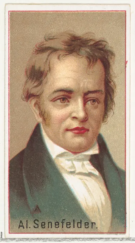 Alois Senefelder, printer's sample for the World's Inventors souvenir album (A25) for Allen & Ginter Cigarettes by Allen & Ginter - High-Resolution Digital Print