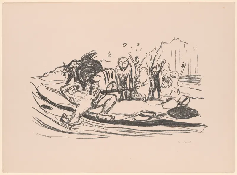 Alpha's Death Wall Art by Edvard Munch - High-Resolution Digital Print