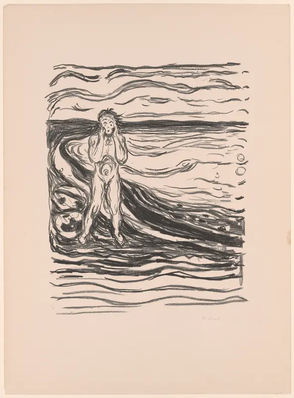 Alpha's Despair Wall Art by Edvard Munch - High-Resolution Digital Print