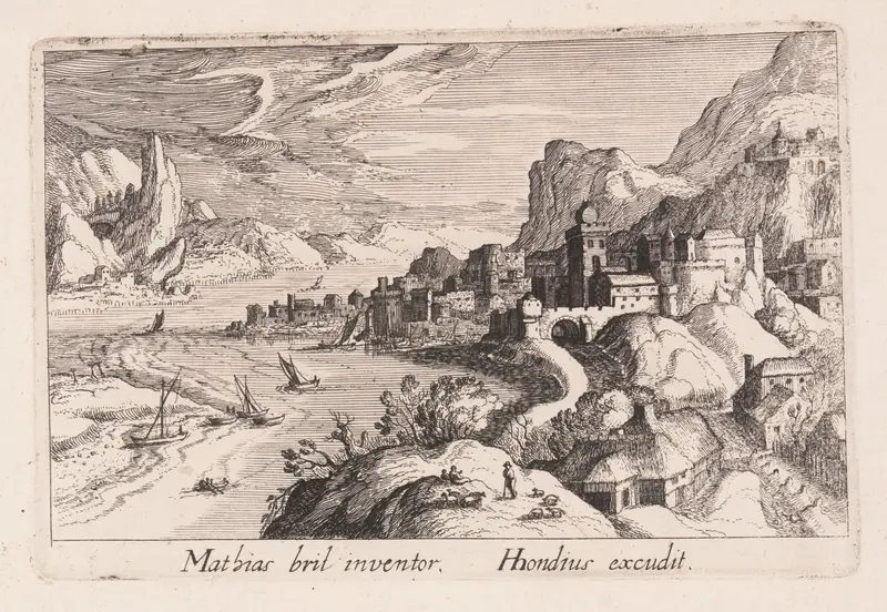 Alpine River Valley, from Topographia Variarum Regionum Wall Art by Simon Frisius - High-Resolution Digital Print