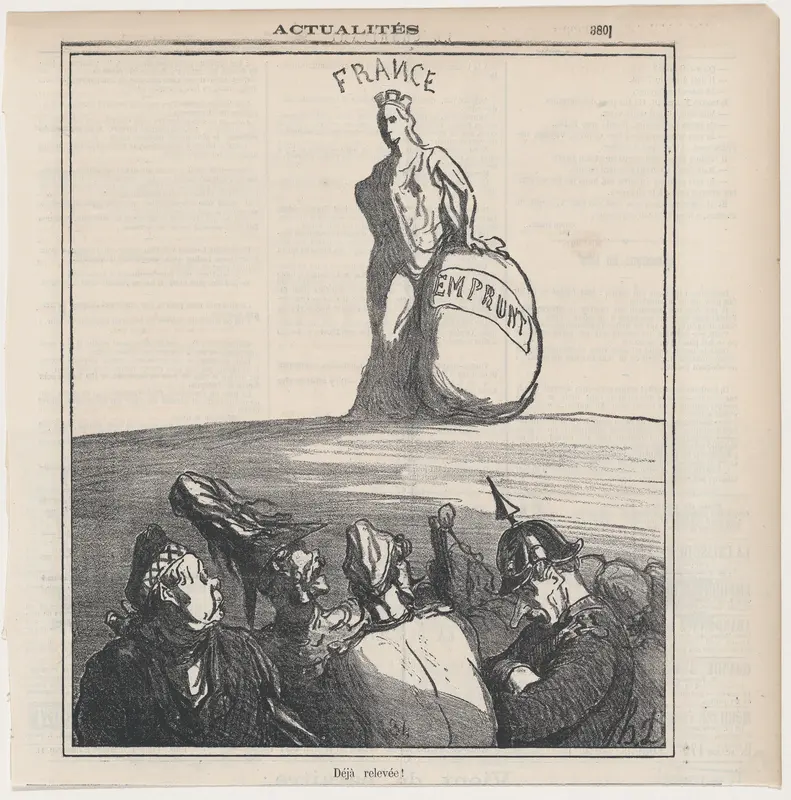 Already on her feet again!, from "News of the day" Wall Art by Honoré Daumier - High-Resolution Digital Print