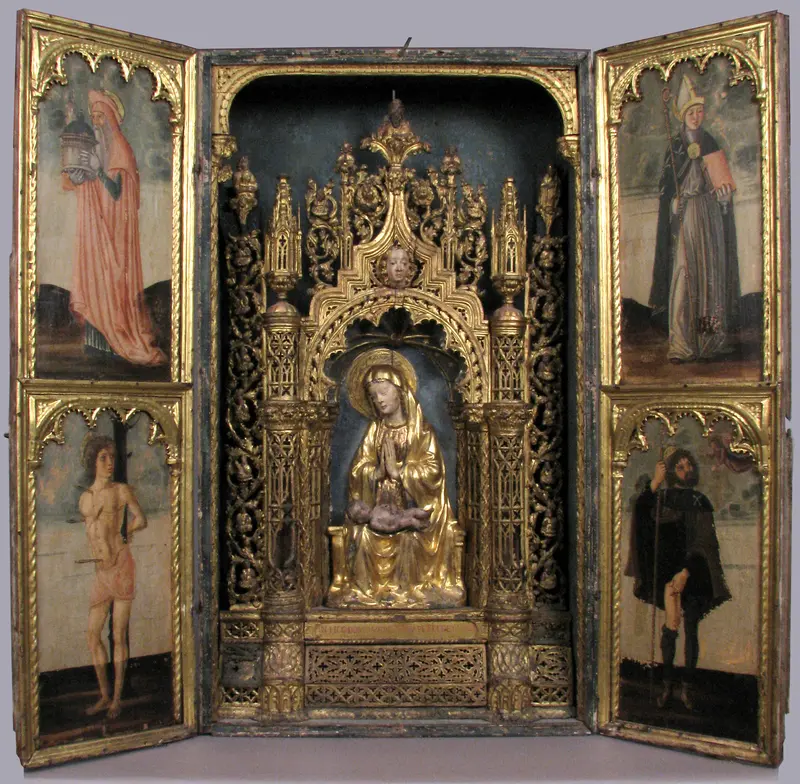 Altar Shrine with Four Saints Wall Art by Italian (Venetian) Painter - High-Resolution Digital Print