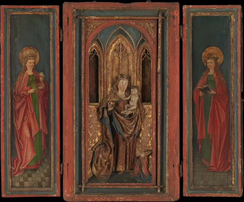 Altar Shrine with Madonna and Child with Donor Wall Art by Unknown - High-Resolution Digital Print