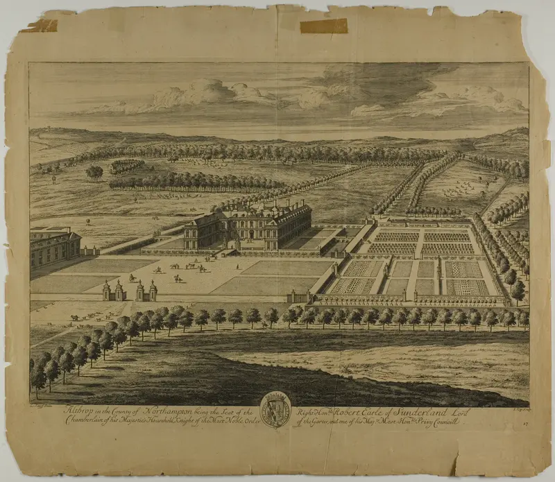 Althrop in the County of Northampton, plate 27 from Britannia Illustrata Wall Art by Johannes Kip - High-Resolution Digital Print