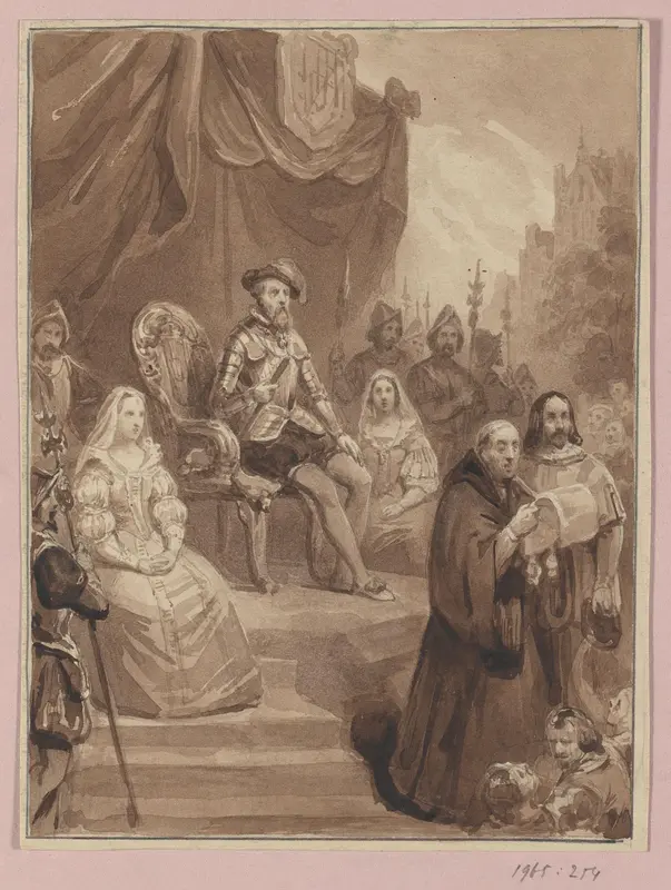 Alva kondigt het Generaal Pardon af Wall Art by Johann Wilhelm Kaiser (I) - High-Resolution Digital Print