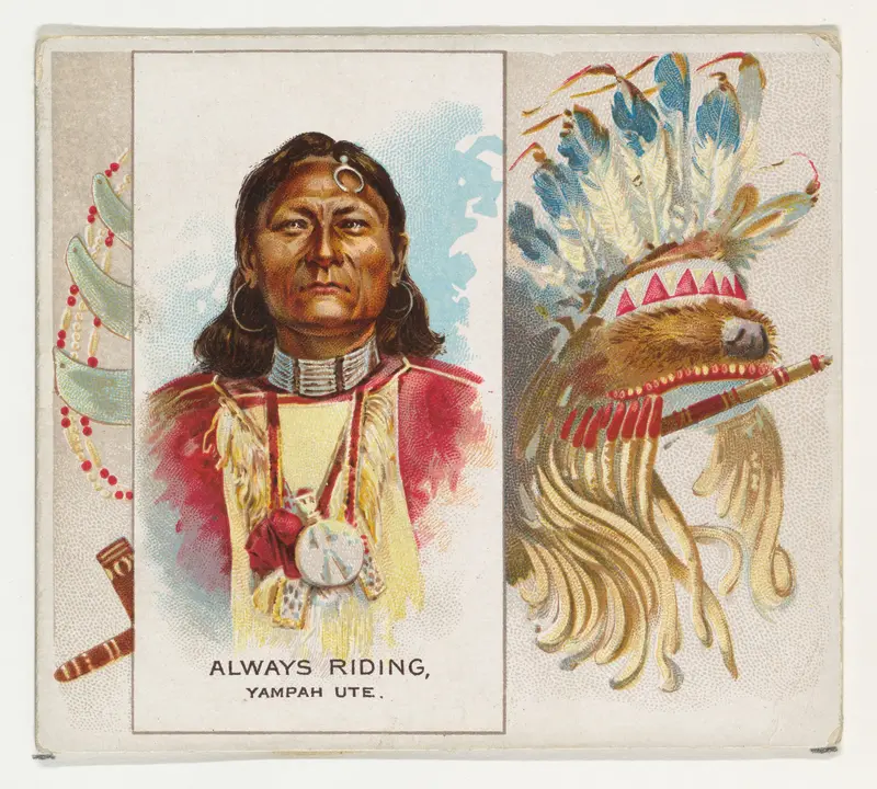 Always Riding, Yampah Ute, from the American Indian Chiefs series (N36) for Allen & Ginter Cigarettes Wall Art by Allen & Ginter - High-Resolution Digital Print