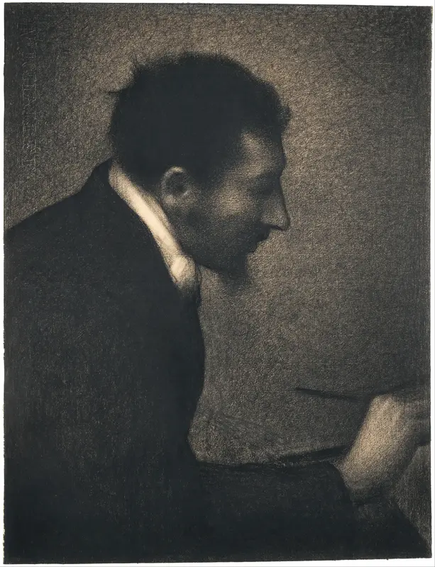 Aman-Jean (Portrait of Edmond François Aman-Jean) Wall Art by Georges Seurat - High-Resolution Digital Print
