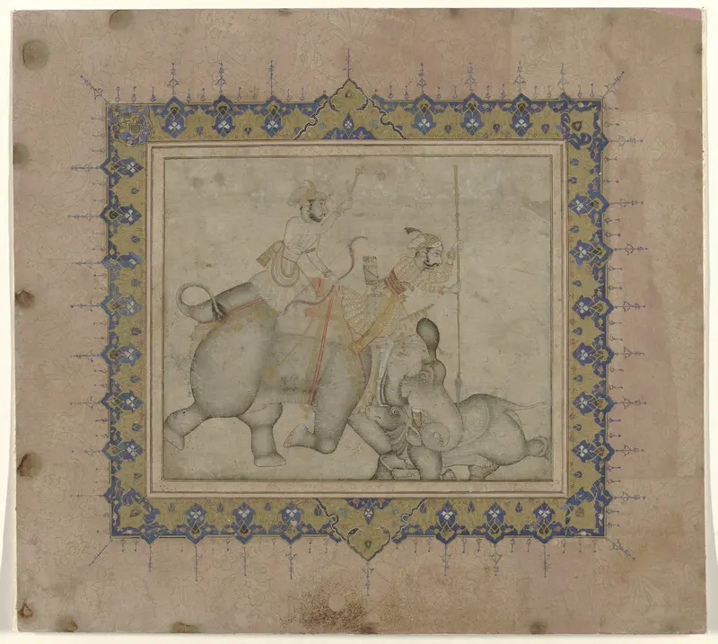 Amar Singh II op neushoornjacht Wall Art by anonymous - High-Resolution Digital Print