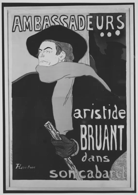 Ambassadeurs: Aristide Bruant Wall Art by Henri de Toulouse-Lautrec - High-Resolution Digital Print