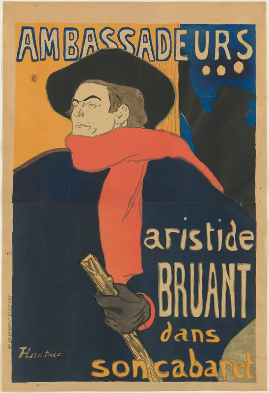 Ambassadeurs: Aristide Bruant Wall Art by Henri de Toulouse-Lautrec - High-Resolution Digital Print