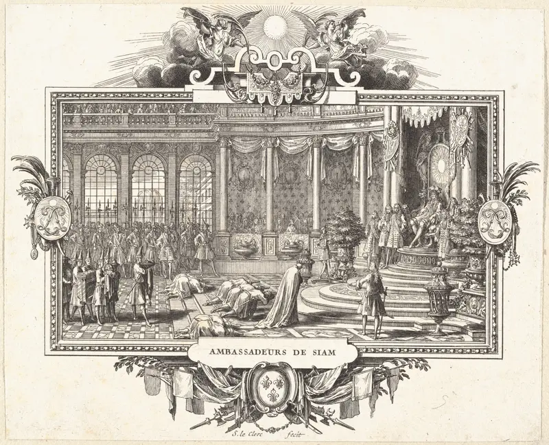 Ambassador of Siam before Louis XIV Wall Art by Sébastien Leclerc I - High-Resolution Digital Print