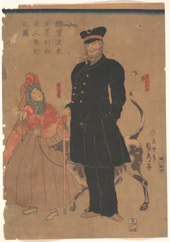American Merchant Strolling in Yokohama