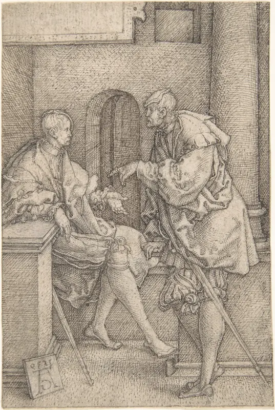 Ammon and Jonadab Wall Art by Heinrich Aldegrever - High-Resolution Digital Print