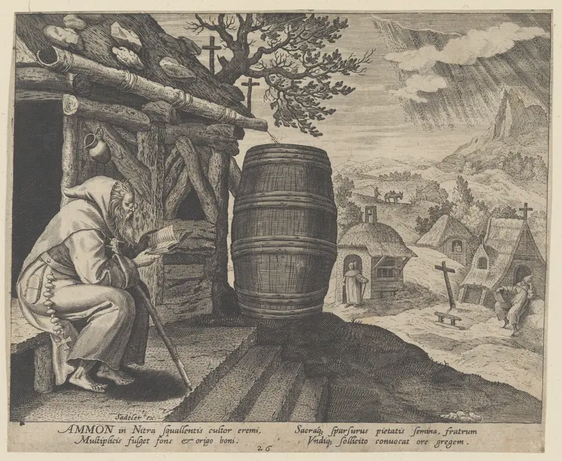 Ammon, from "Solitudo Sive Vitae Patrum Eremicolarum" Wall Art by Maerten de Vos - High-Resolution Digital Print