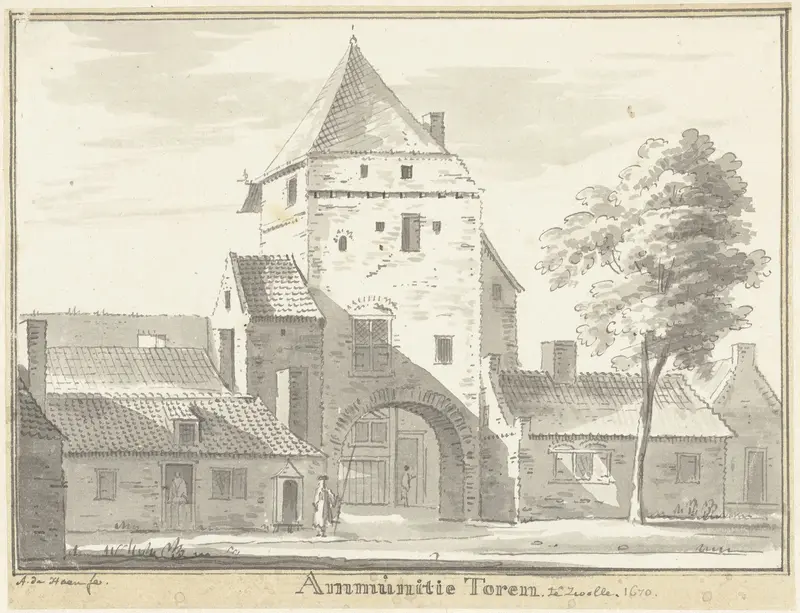 Ammunitietoren te Zwolle Wall Art by Abraham de Haen (II) - High-Resolution Digital Print
