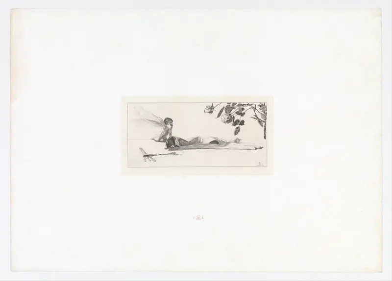 Amor (Cupid) from Ein Handschuh (A Glove). Cyclus von zehn Compositionen radirt. Rad. Opus VI, Plate X. First edition Wall Art by Max Klinger - High-Resolution Digital Print