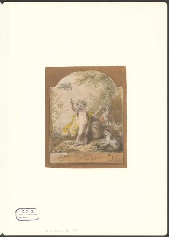 Amor met gekooide vogel Wall Art by Unknown - High-Resolution Digital Print