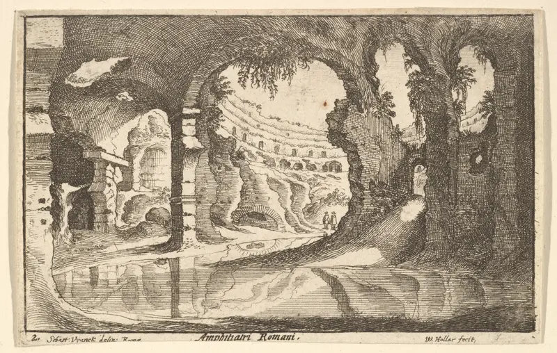 Amphitiatri Romani, from "Roman Ruins" Wall Art by Wenceslaus Hollar - High-Resolution Digital Print
