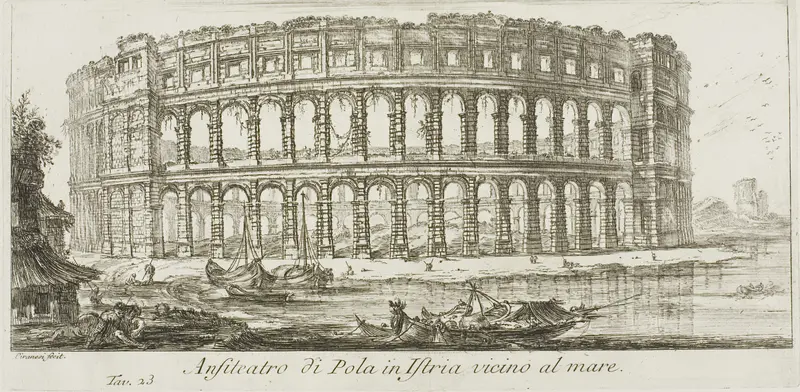Ampitheater of Pola in Istria near the sea, plate 23 from Some Views of Triumphal Arches and other monuments