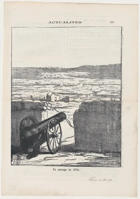 An 1870 landscape, from 'News of the day,' published in Le Charivari, December 10, 1870 Wall Art by Honoré Daumier - High-Resolution Digital Print
