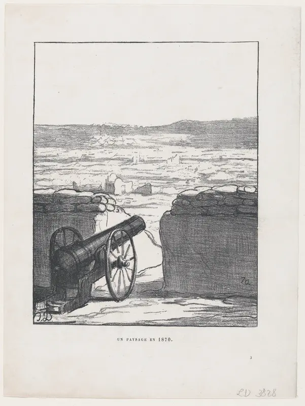 An 1870 landscape, from News of the day, published in "Le Charivari" Wall Art by Honoré Daumier - High-Resolution Digital Print