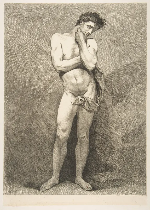 An "Académie": Standing Man Wall Art by Carle (Charles André) Vanloo - High-Resolution Digital Print