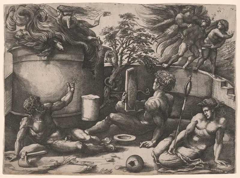 An Allegory on the Expulsion from Paradise and the Sacrifice of Abel Wall Art by Amico Aspertini - High-Resolution Digital Print