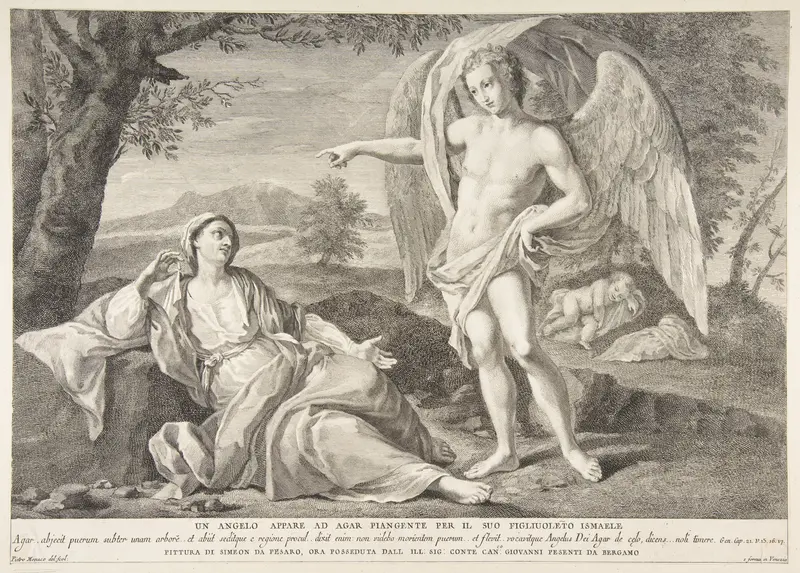 An angel appearing to Hagar Wall Art by Pietro Monaco - High-Resolution Digital Print