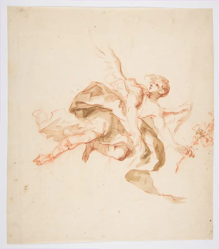 An Angel holding a Lily Wall Art by Cosmas Damian Asam - High-Resolution Digital Print