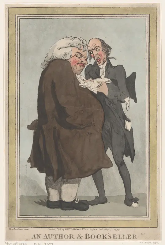 An Author & Bookseller Wall Art by Thomas Rowlandson - High-Resolution Digital Print
