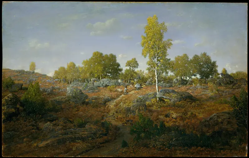 An Early Summer Morning in the Forest of Fontainebleau Wall Art by Théodore Rousseau - High-Resolution Digital Print