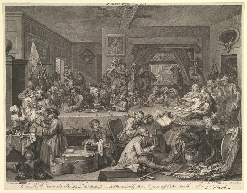 An Election Entertainment, Plate I: Four Prints of an Election by William Hogarth - High-Resolution Digital Print