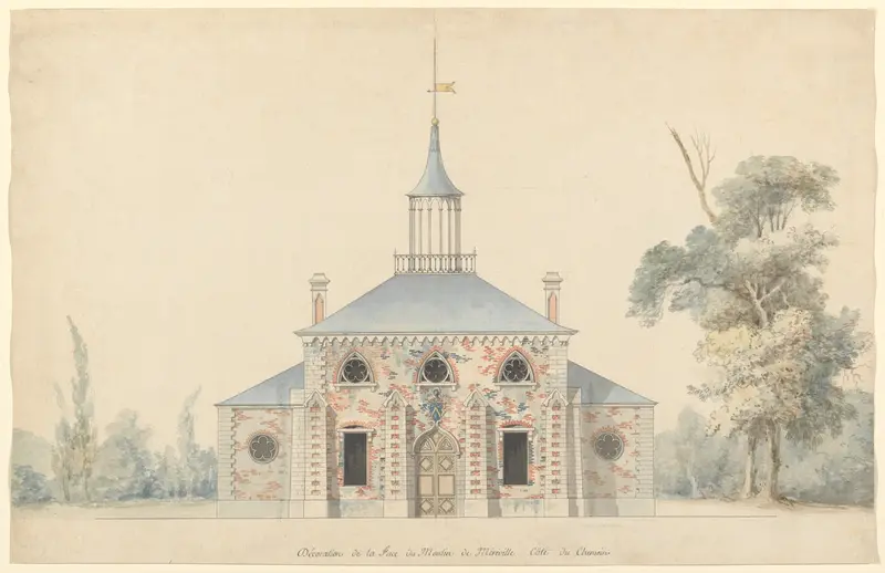 An Elevation for the Projected Mill at Méréville Wall Art by François Joseph Belanger - High-Resolution Digital Print