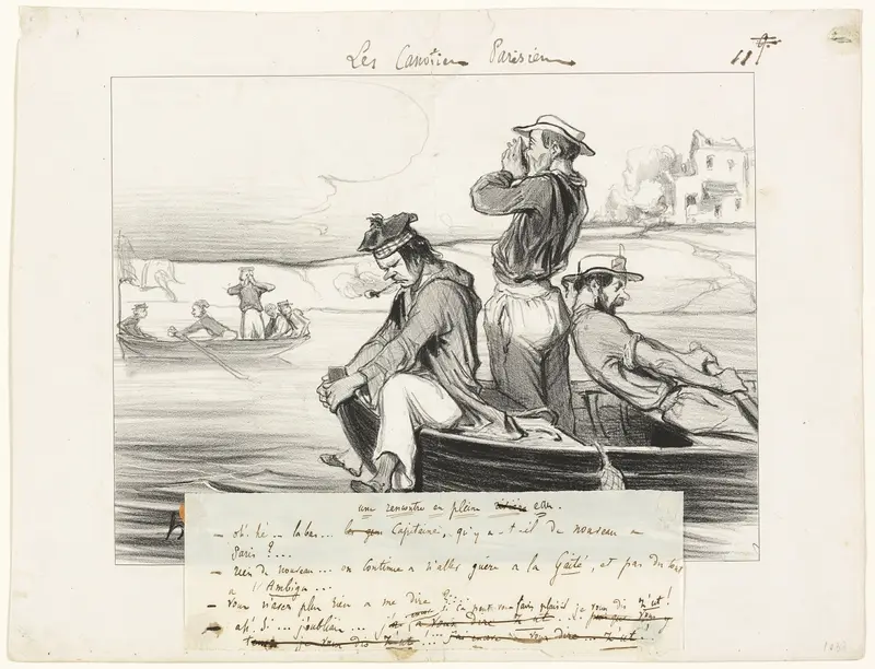 An Encounter in Open Water, plate eleven from Les Canotiers Parisiens