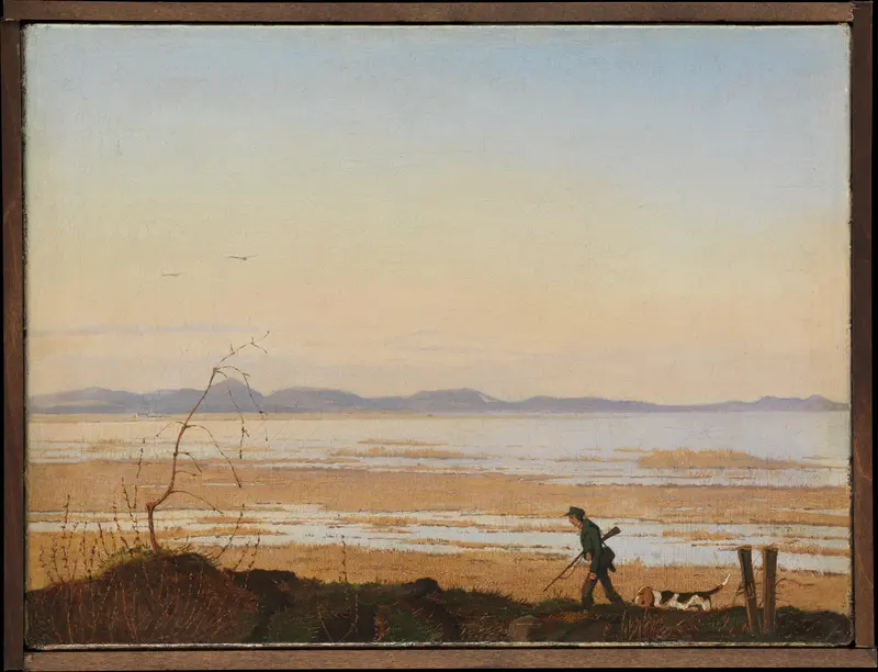 An Evening beside Lake Arresø Wall Art by Johan Thomas Lundbye - High-Resolution Digital Print