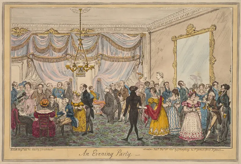 An Evening Party Wall Art by George Cruikshank - High-Resolution Digital Print