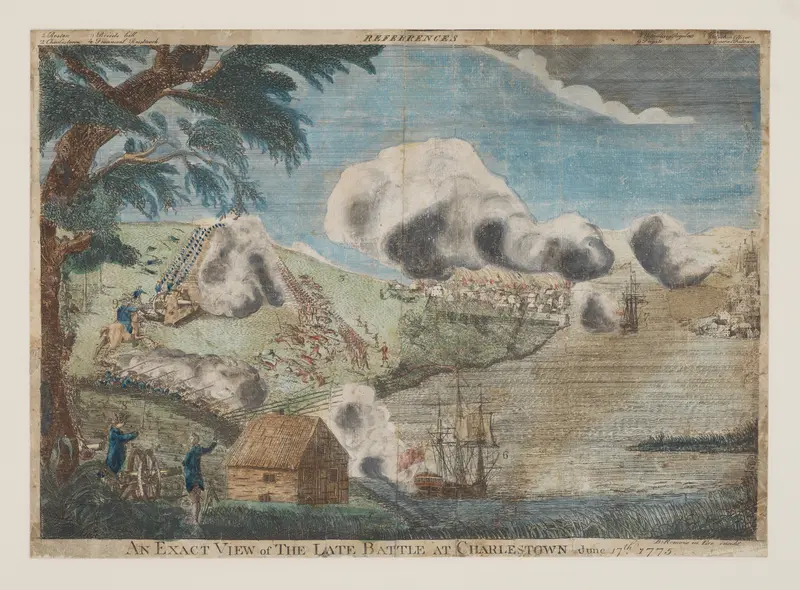 An Exact View of the Late Battle at Charlestown, June 17th, 1775 Wall Art by Bernard Romans - High-Resolution Digital Print
