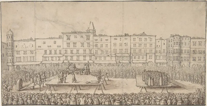 An Execution of Seven Boores Rebels in Lintz, June 16, 1636 Wall Art by Anonymous - High-Resolution Digital Print