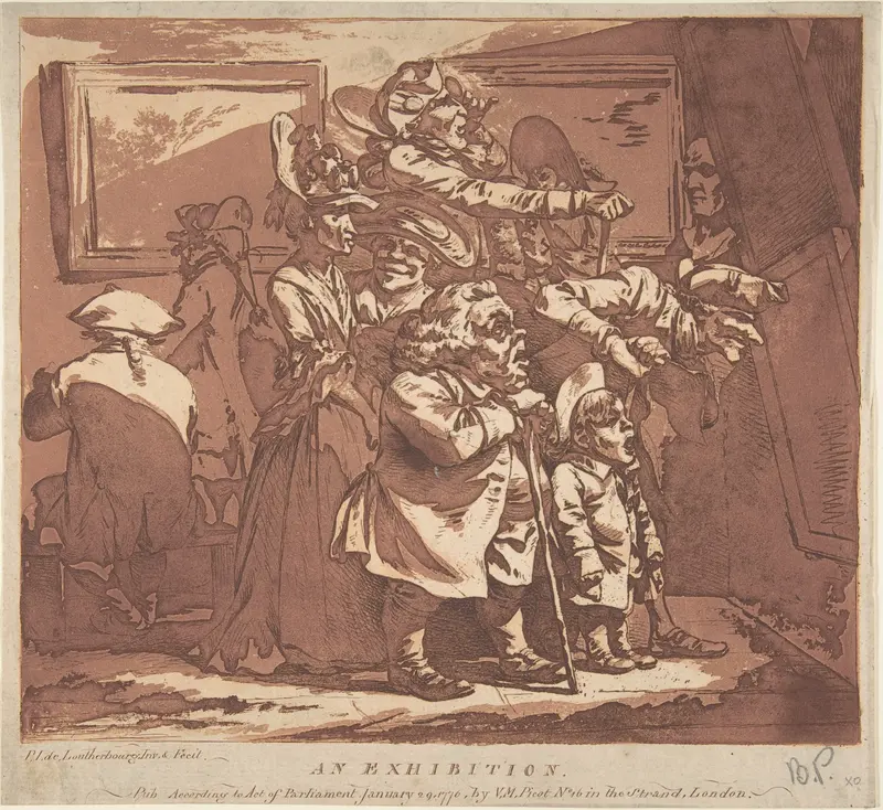 An Exhibition Wall Art by Philippe Jacques de Loutherbourg - High-Resolution Digital Print