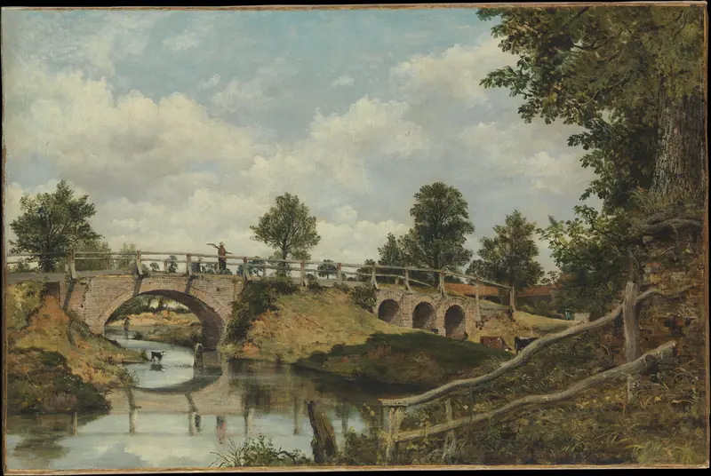 An Old Bridge at Hendon, Middlesex Wall Art by Frederick Waters Watts - High-Resolution Digital Print