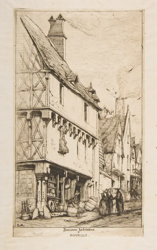 An Old House, or The Musician's House, Bourges Wall Art by Charles Meryon - High-Resolution Digital Print