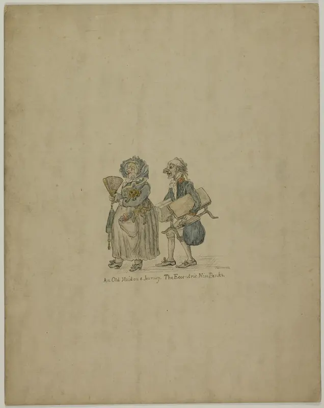 An Old Maid on a Journey - The Eccentric Miss Banks Wall Art by M. Chevers - High-Resolution Digital Print