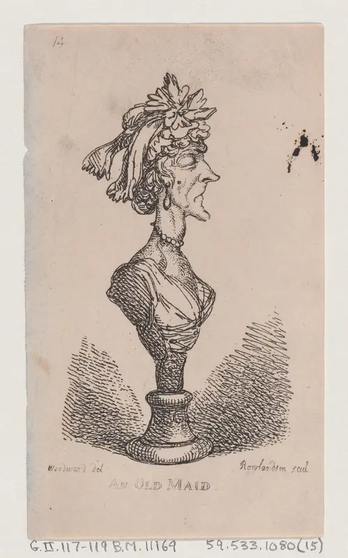 An Old Maid Wall Art by Thomas Rowlandson - High-Resolution Digital Print