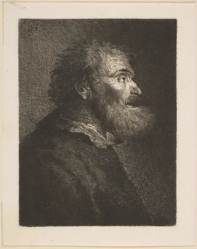 An Old Man in Profile Wall Art by Captain William E. Baillie - High-Resolution Digital Print