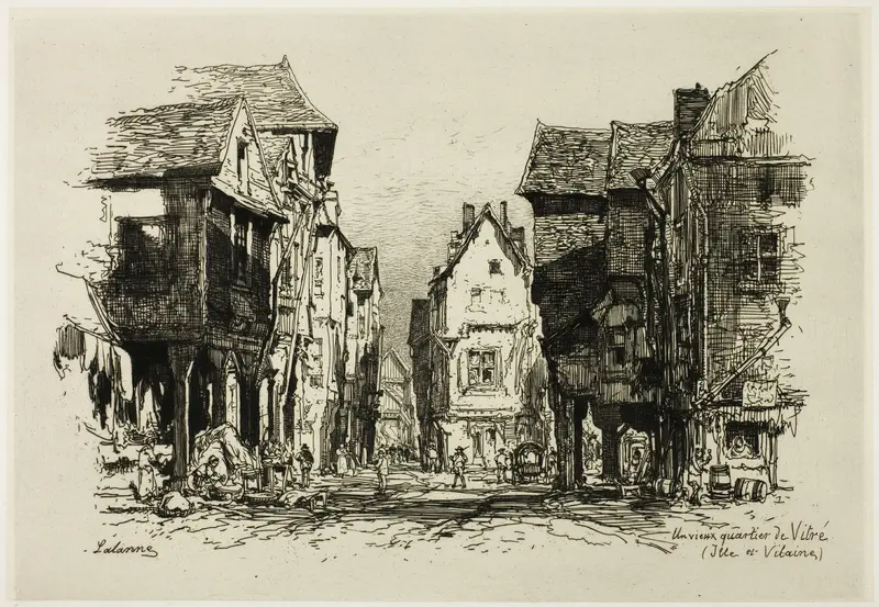 An Old Quarter of Vitré, Ille-et-Vilaine Wall Art by Maxime Lalanne - High-Resolution Digital Print