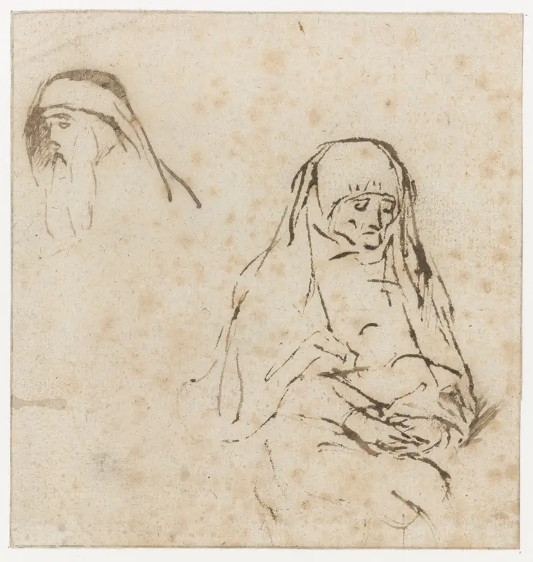 An Old Woman, and the Head of a Man Wall Art by Unknown - High-Resolution Digital Print