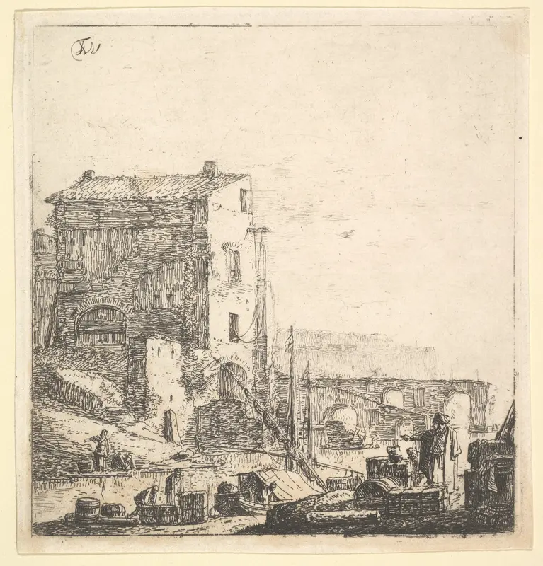 An Oriental Merchant with Merchandise at Riverside Wall Art by Thomas Wijck - High-Resolution Digital Print